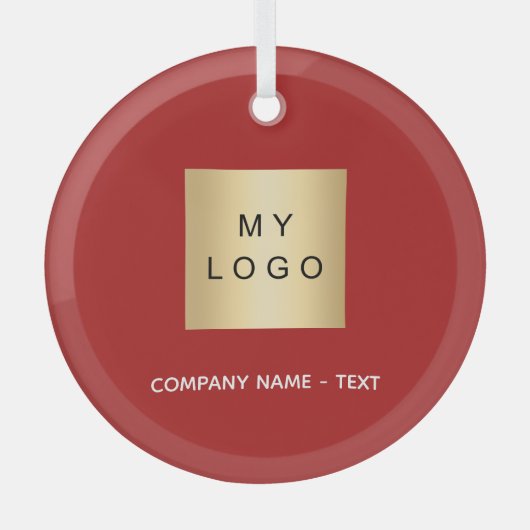 Logo des Unternehmens Red White Ornament Aus Glas (Vorderseite)