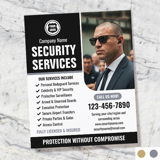 Logo des Unternehmens Security Bodyguard Services Flyer