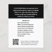 Logo des Unternehmens Security Bodyguard Services Flyer (Hinten)