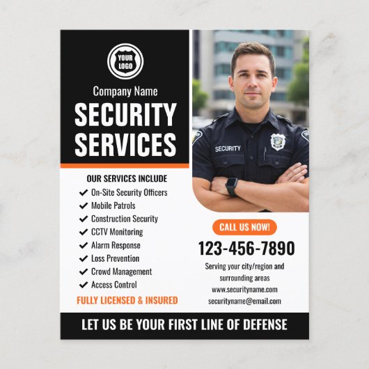 Logo des Unternehmens "Security Guard Services Com Flyer (Vorne)