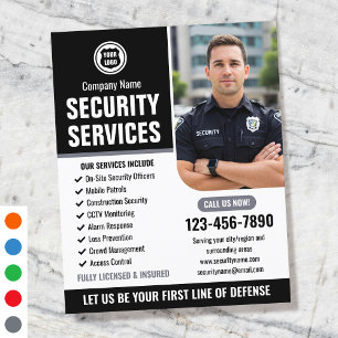 Logo des Unternehmens Security Guard Services Grau Flyer