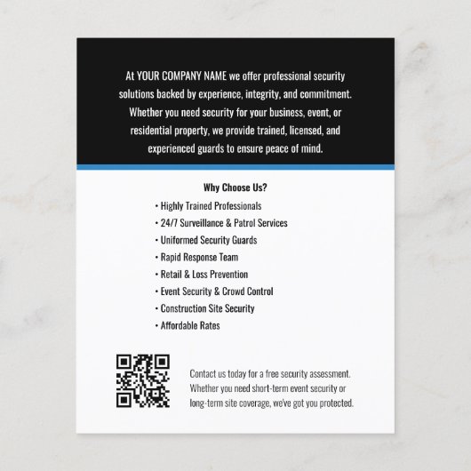 Logo des Unternehmens Security Guardis Company Flyer (Hinten)