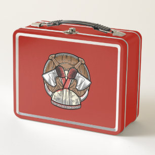 Logo des Viking Shield-Cartoon Metall Brotdose