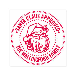 Logo des Weihnachtsmanns, anerkannter Familienname Permastempel