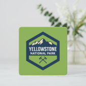 Logo des Yellowstone Nationalpark-Abzeichens Einladung (Stehend Vorderseite)