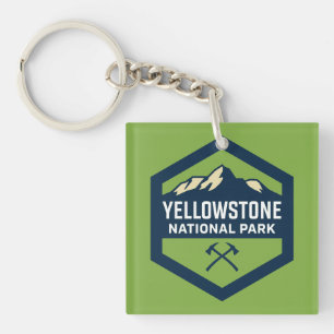 Logo des Yellowstone Nationalpark-Abzeichens Schlüsselanhänger