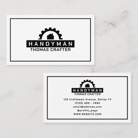 Logo des Zahnradhauses Visitenkarte (Vorne/Hinten)