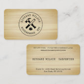 Logo des Zimmermanns rustikale Holzkörner beruflic Visitenkarte (Vorne/Hinten)