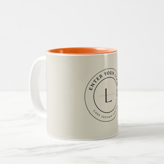 Logo-Design des Unternehmens Zweifarbige Tasse (Vorderseite Links)
