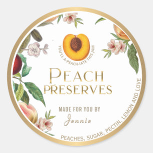 Logo Design Elegante Peach behält Label bei Runder Aufkleber