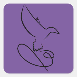 Logo-Design-Falken-Vektor Quadratischer Aufkleber