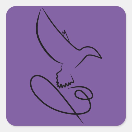 Logo-Design-Falken-Vektor Quadratischer Aufkleber (Vorderseite)