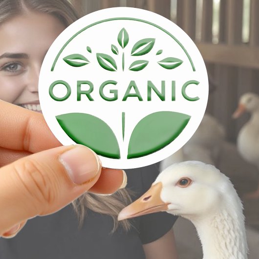 Logo-Design für Bio Lebensmittel mit Embossform Runder Aufkleber