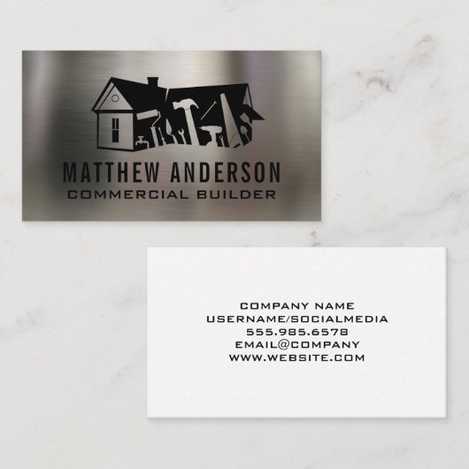 Logo-Design für den Carpenter Builder Tools | Meta Visitenkarte (Vorne/Hinten)