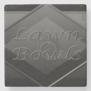 Logo-Design für drei dimensionale Rasenbowls, Steinuntersetzer