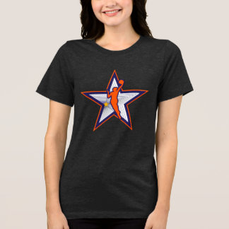 Logo-Design für Frauen in Basketball-Star-Silhouet Tri-Blend Shirt