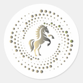 Logo-Design für Gold-Pferderennen Runder Aufkleber