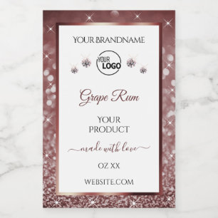 Logo-Diamanten für das White Burgundy Glitzer Lebensmitteletikett