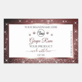 Logo-Diamanten für das White Burgundy Glitzer Rechteckiger Aufkleber (Vorderseite)