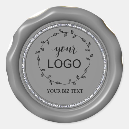 *~* LOGO Diamond Circle SILVER Wax Siegel Stickers (Vorderseite)