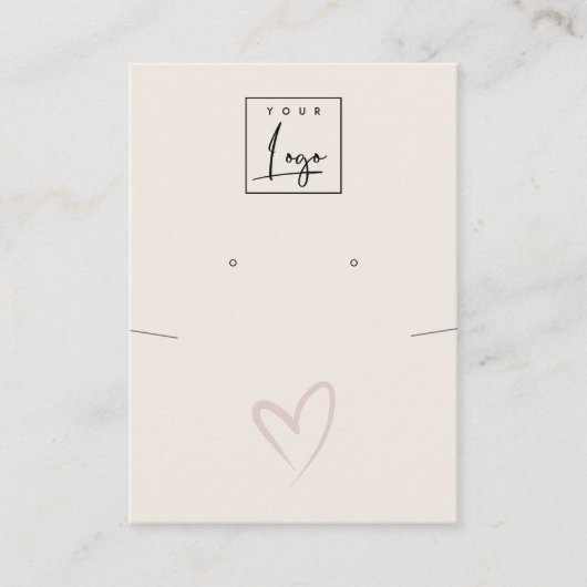 Logo-Display für die einfache Blush-Herz-Kette Visitenkarte (Vorderseite)