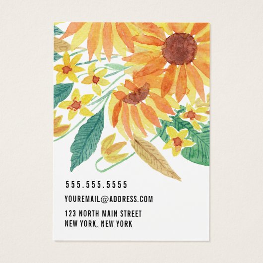 Logo-Display-Karte für den Gelben Sommer-Sonnenblu (Rückseite)