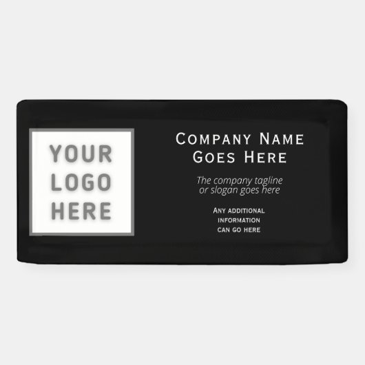 Logo DIY Horizontal Black Template Business Klein Banner (Horizontal)