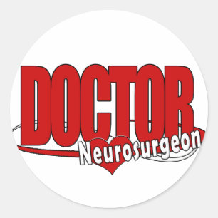LOGO DOCTOR BIG RED Neurochirurg Runder Aufkleber