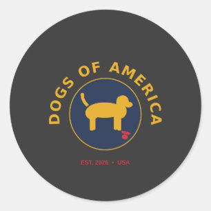 Logo 'Dogs of America' – Golden Dog Abzeichen Runder Aufkleber