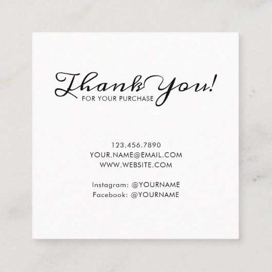 Logo Doodle Stud Earring Square Card 06 Small Pack Telefonnummerkarte (Rückseite)