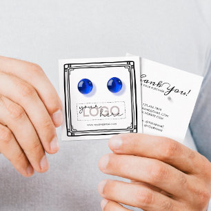 Logo Doodle Stud Earring Square Card 06 Small Pack Telefonnummerkarte