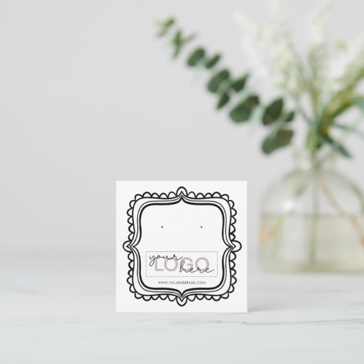 Logo Doodle Stud Ohrringe Square Card 07 Pack 25 Telefonnummerkarte (Stehend Vorderseite)