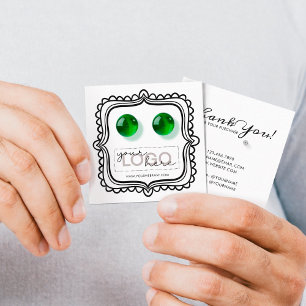 Logo Doodle Stud Ohrringe Square Card 07 Pack 25 Telefonnummerkarte