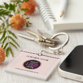 Logo, doppelseitiges helles Rosa Schlüsselanhänger (Vorderseite rechts)