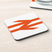 Logo Doppelter Pfeil der British Rail Getränkeuntersetzer (Linke Seite)