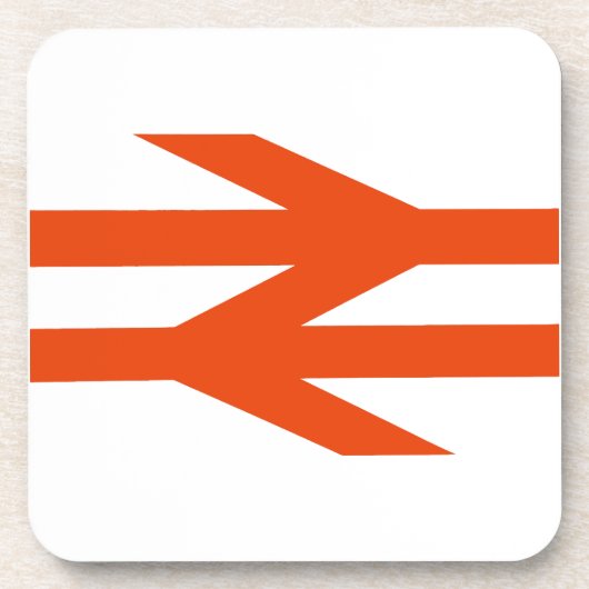 Logo Doppelter Pfeil der British Rail Getränkeuntersetzer (Vorderseite)