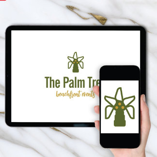 Logo Download Coconut Palm Tree Tropical Brand Einladung