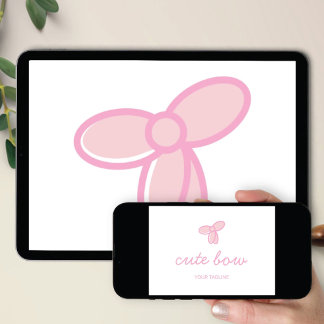 Logo Download Cute Bow | Boutique & Beauty Brand Einladung