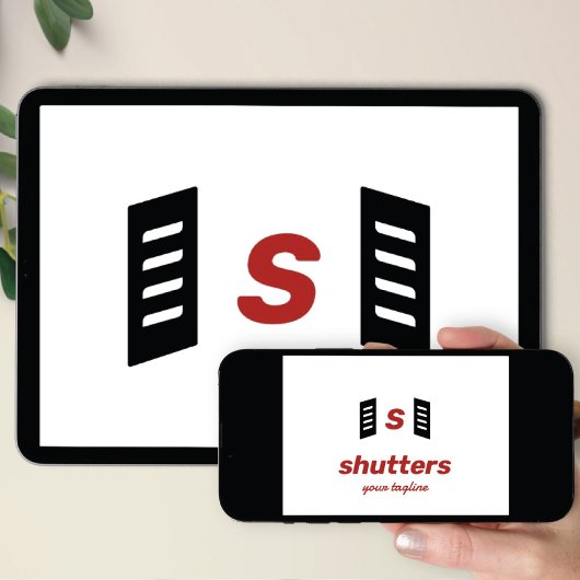 Logo Download Fensterläden Monogramm Marke Einladung