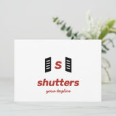 Logo Download Fensterläden Monogramm Marke Einladung (Stehend Vorderseite)