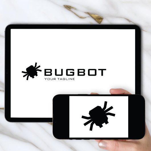 Logo Download Robotic Bug Logo | Tech Brand Einladung