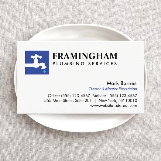 Logo "Drilling Faucet Plumbing Plumbers" Visitenkarte