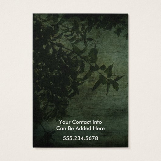 Logo dunkelgrüner ländlicher botanischer Ohrring (Rückseite)