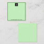 Logo Dünne Grenze Personalisiert hellgrün Elegant Mitteilungskarte (Vorne/Hinten)