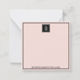 Logo dünne Grenze Personalisiert rot Rosa Elegant Mitteilungskarte
