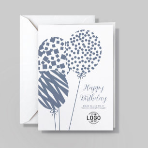 Logo Dusty Blue Ballons Unternehmens-Geburtstagska Feiertagskarte