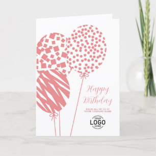 Logo Dusty Rose Ballons Firmen-Geburtstagskarte Feiertagskarte