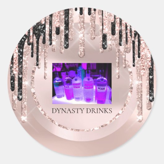 Logo Dynastie Drinks Veranstaltung Lux Tropfens Ro Runder Aufkleber (Vorderseite)