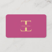 Logo E Monogram Modern Pink Gold Elegant Visitenkarte (Vorderseite)
