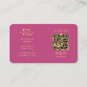 Logo E Monogram Modern Pink Gold Elegant Visitenkarte (Rückseite)